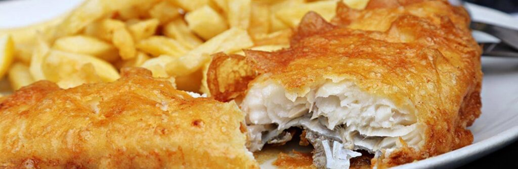 Fish and chips with a gin and tonic batter